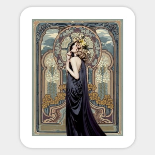 In Deep Thought Vintage 1890 Print Sticker